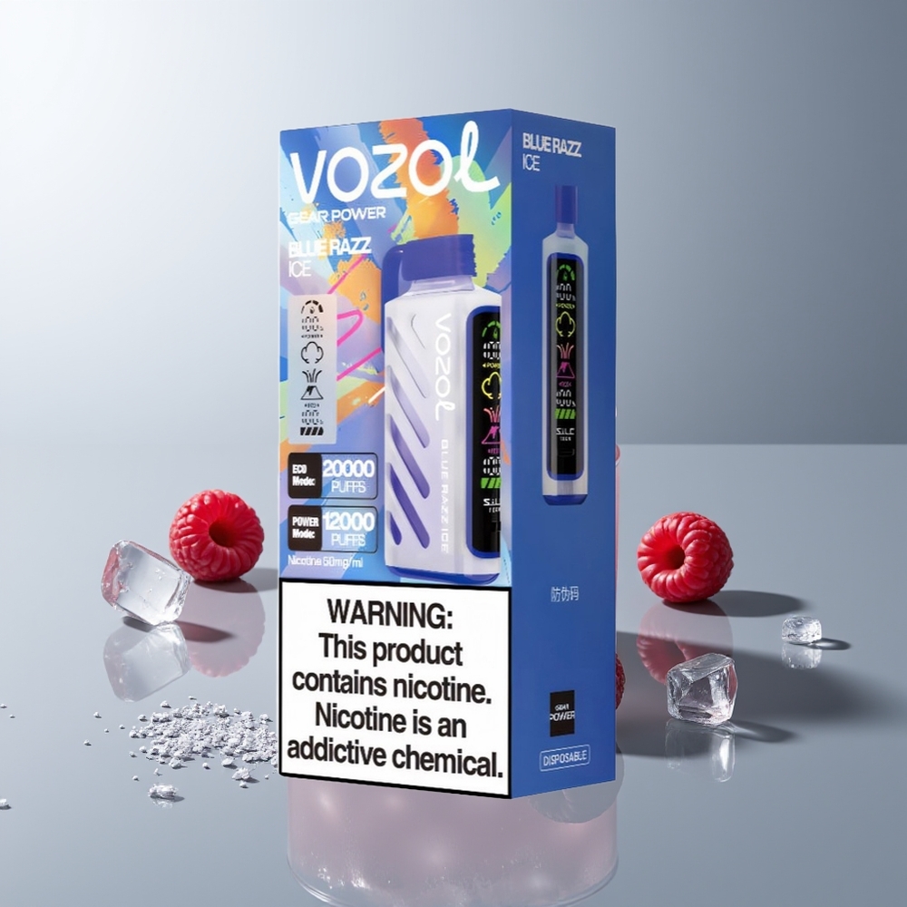 VOZOL Gear Power 20000 Pūkų Dvigubos Dėžutės Ekranas Mėlyna Avietė Ledas
