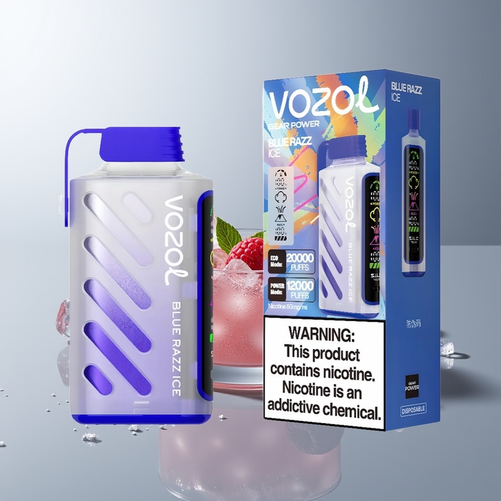 VOZOL Gear Power 20000 Pūkų Dvigubos Dėžutės Ekranas Mėlyna Avietė Ledas