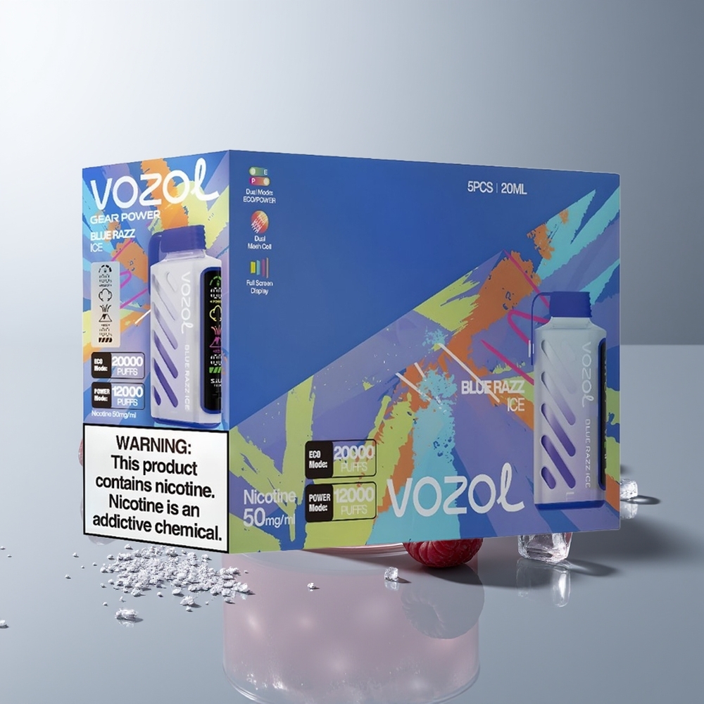 VOZOL Gear Power 20000 Pūkų Dvigubos Dėžutės Ekranas Mėlyna Avietė Ledas