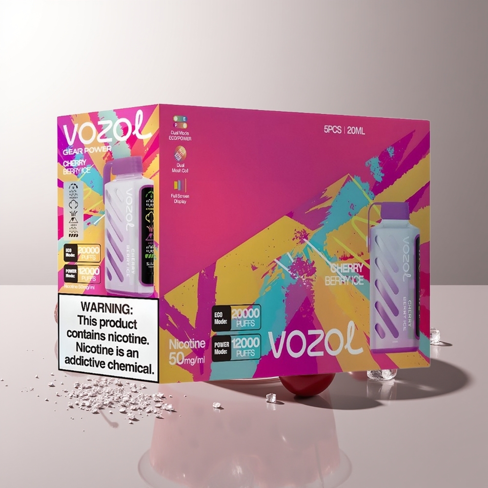 VOZOL Gear Power 20000 Pūsų 20mL 5% Vyšnių Uogų Ledas Vienkartinės Elektroninės Cigaretės