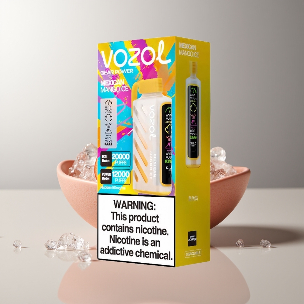 VOZOL Gear Power 20000 Puffs Vienkartinės Elektroninės Cigaretės Meksikietiškas Mango Ledas S.i.L.C. Tech Dual Mesh Coil 20mL