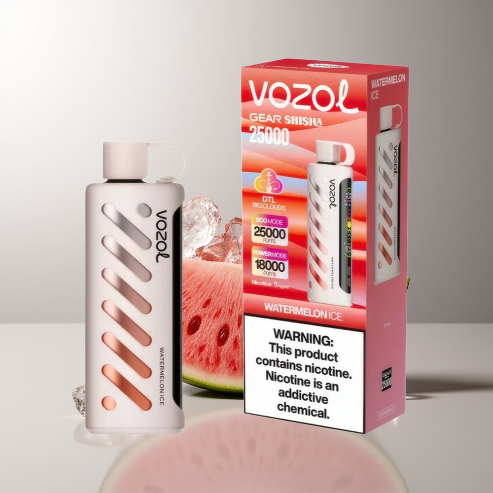 VOZOL Gear Shisha 25000 Pūkų Arbūzas Ledas S.i.L.C Tech Dual Mesh Dual Modes 1000mAh