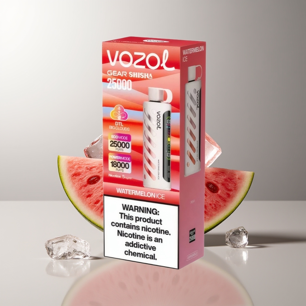 VOZOL Gear Shisha 25000 Pūkų Arbūzas Ledas S.i.L.C Tech Dual Mesh Dual Modes 1000mAh