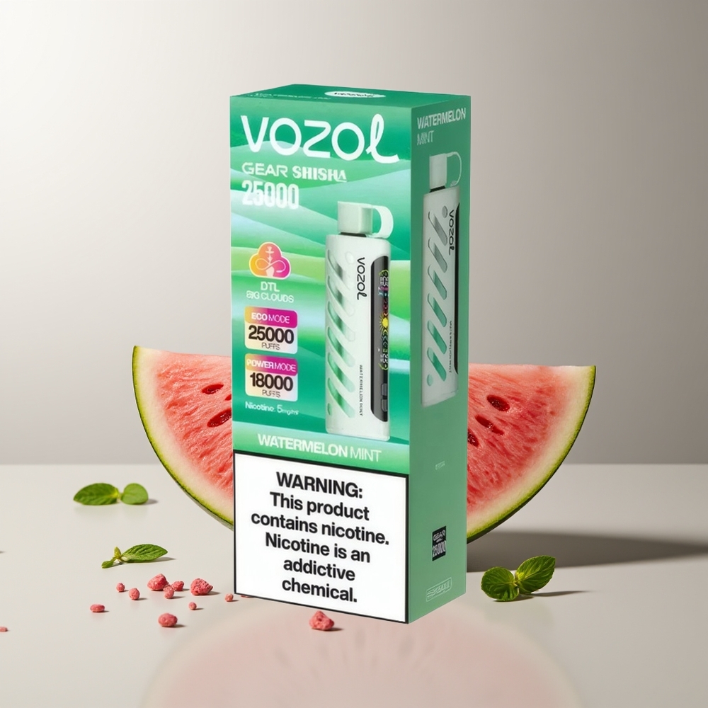 VOZOL Gear Shisha 25000 Pūkų Arbūzas Mėta S.i.L.C Tech Dual Mesh Dual Modes