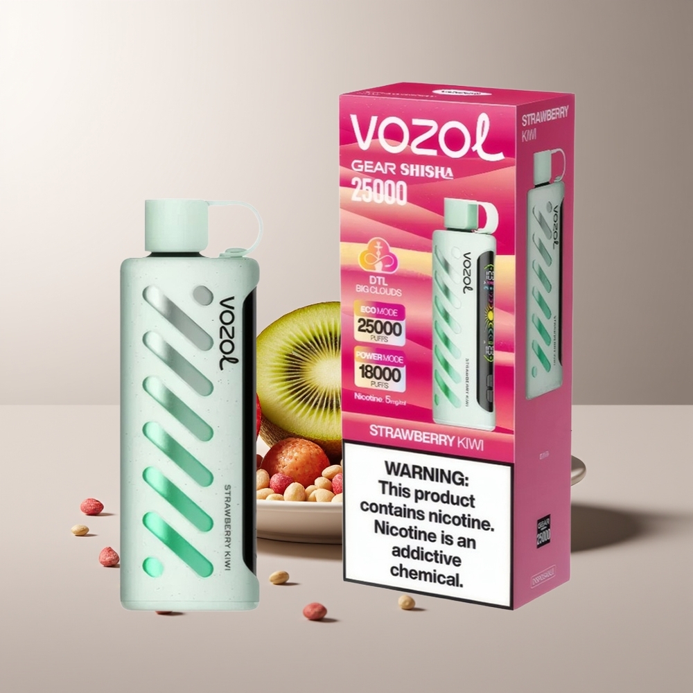 VOZOL Gear Shisha 25000 Pūkų Braškių Kiwi S.i.L.C Tech Dual Mesh Dual Modes