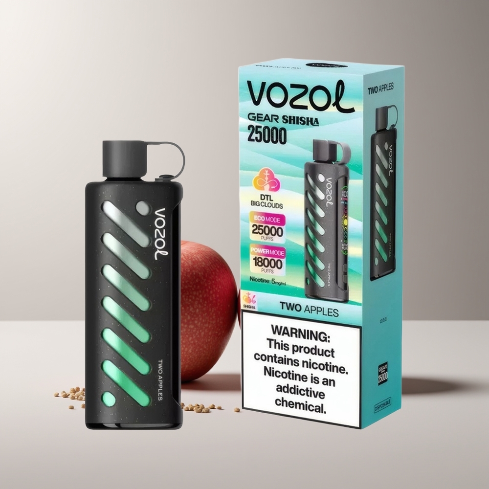 VOZOL Gear Shisha 25000 Pūkų Dvi Obuolių Shisha S.i.L.C Tech Dual Mesh 1000mAh