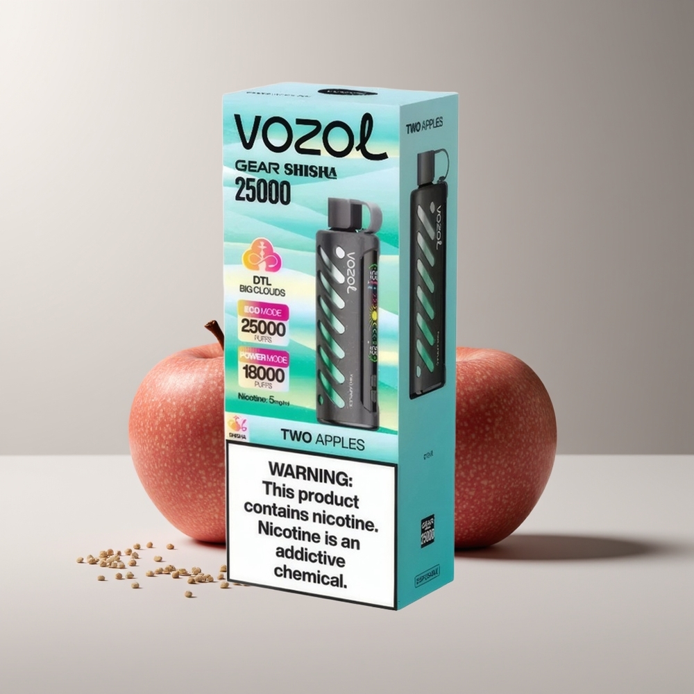 VOZOL Gear Shisha 25000 Pūkų Dvi Obuolių Shisha S.i.L.C Tech Dual Mesh 1000mAh
