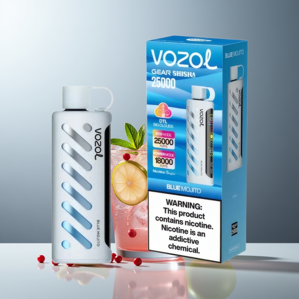 VOZOL Gear Shisha 25000 Pūkų Mėlynasis Mojito S.i.L.C Tech Dual Mesh Dual Modes