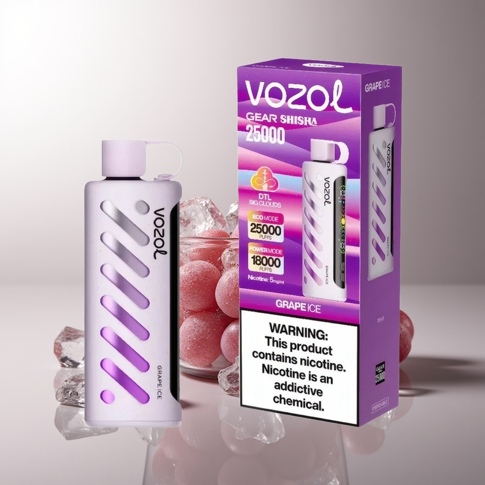 VOZOL Gear Shisha 25000 Pūkų Vynuogių Ledas Dual Mesh Dual Modes S.i.L.C Tech 1000mAh