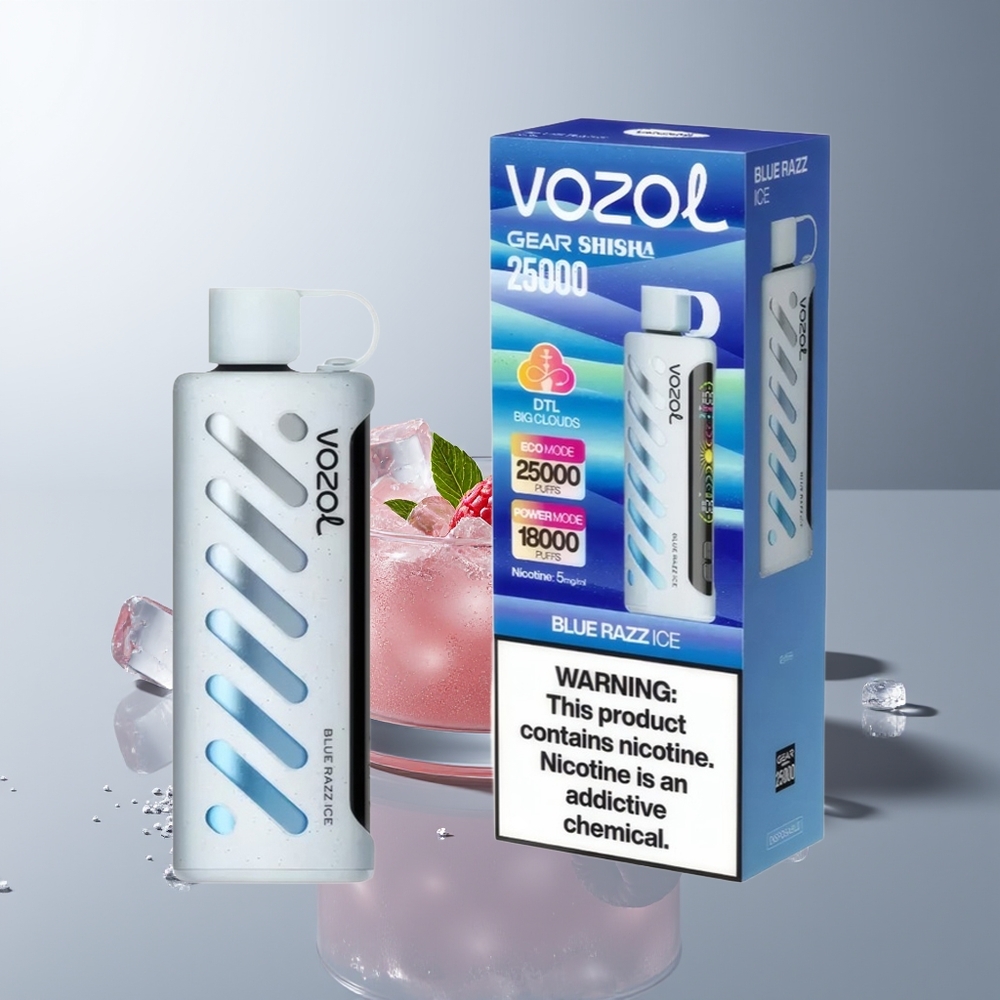 VOZOL Gear Shisha 25000 Puffų Mėlynųjų Serbentų Ledas Shisha S.i.L.C Tech Dviguba Dėžutė 1000mAh