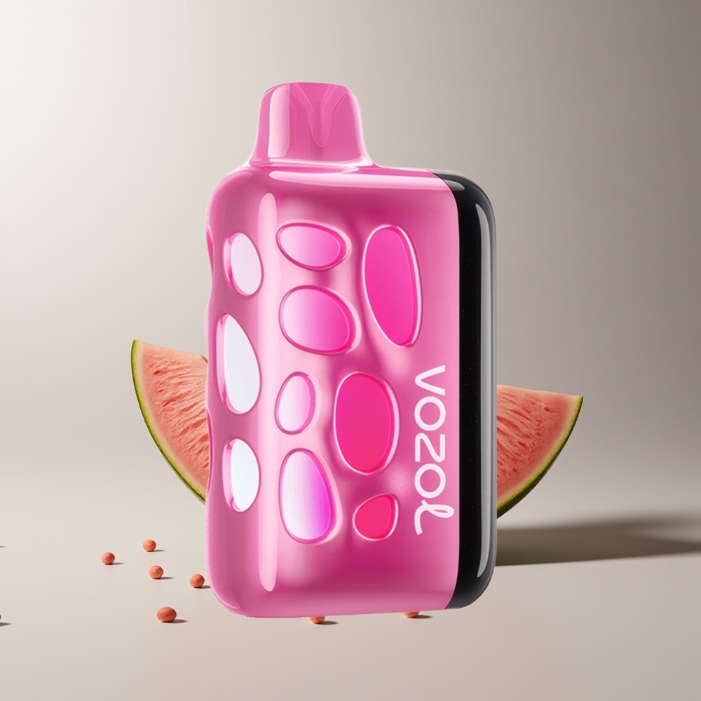 VOZOL RAVE 40000 Dujinė Vape Braškė Persikas Su 270 Laipsnių Spinduliuojančiu Dizainu, Ritmo Sinchronizacijos Vakaro Režimu Ir 20 Minučių Įkrovimu Iki 80%