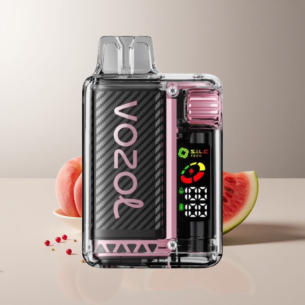 VOZOL Vista 20000 Puffs Persikas Mango Arbūzas OLED Ekranas S.i.L.C Tech Dual Mesh Coil MCU Mikroschema
