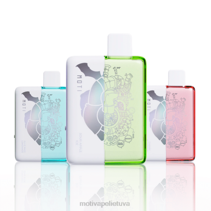 MOTI Vape Refill Lietuva T06665 | MOTI Duo 9000 vienkartinių garų (5%, 9000 įkvėpimų) rūgštus obuolių ledas
