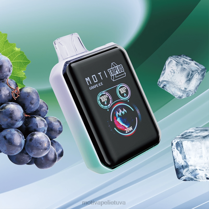 MOTI Vape Disposable T0664 | MOTI Triplus 20 000 vienkartinių garų (5%, 20 000 įkvėpimų) vynuogių ledas