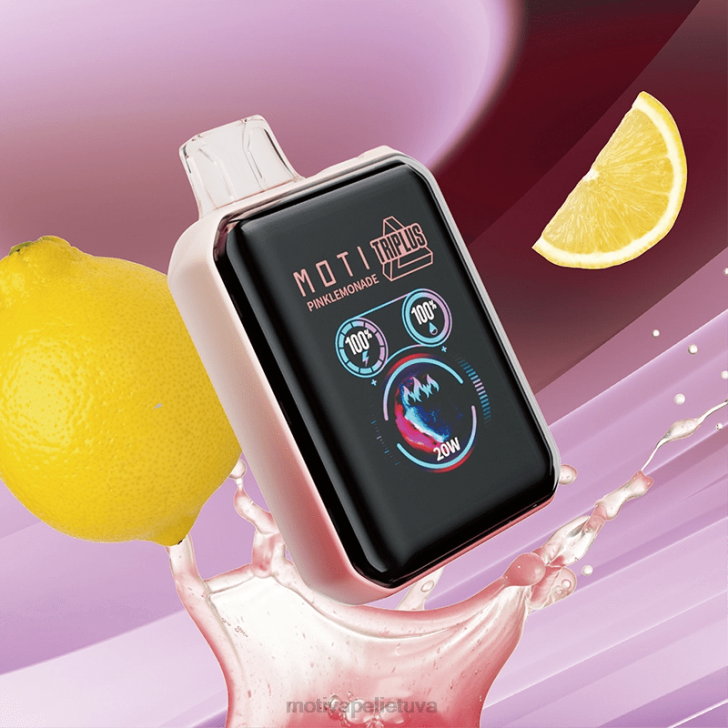 MOTI Vape Flavors T0668 | MOTI Triplus 20 000 vienkartinių garų (5%, 20 000 įkvėpimų) rožinis limonadas