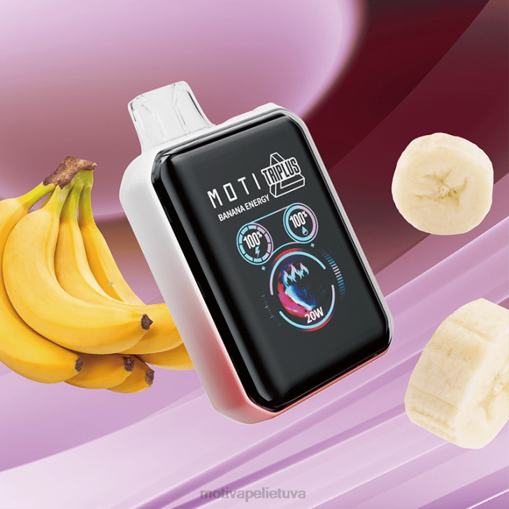MOTI Vape Vilnius T0661 | MOTI Triplus 20 000 vienkartinių garų (5%, 20 000 įkvėpimų) bananų energija