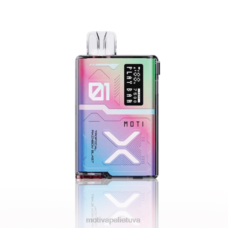 MOTI Vape Charging Lietuva T06657 | MOTI Play Bar 7500 vienkartinių garų (5%, 7500 įkvėpimų) vaivorykštinis debesis